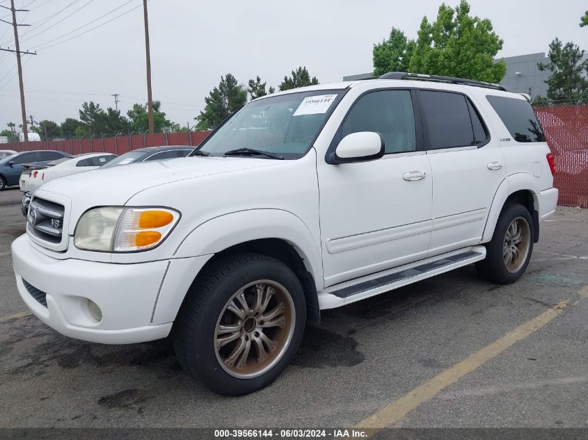 2002 Toyota Sequoia Limited V8 VIN: 5TDZT38A92S092965 Lot: 39566144