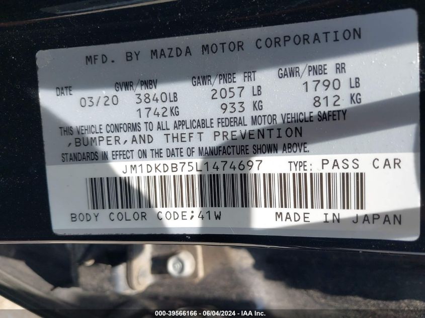 2020 Mazda Cx-3 Sport VIN: JM1DKDB75L1474697 Lot: 39566166