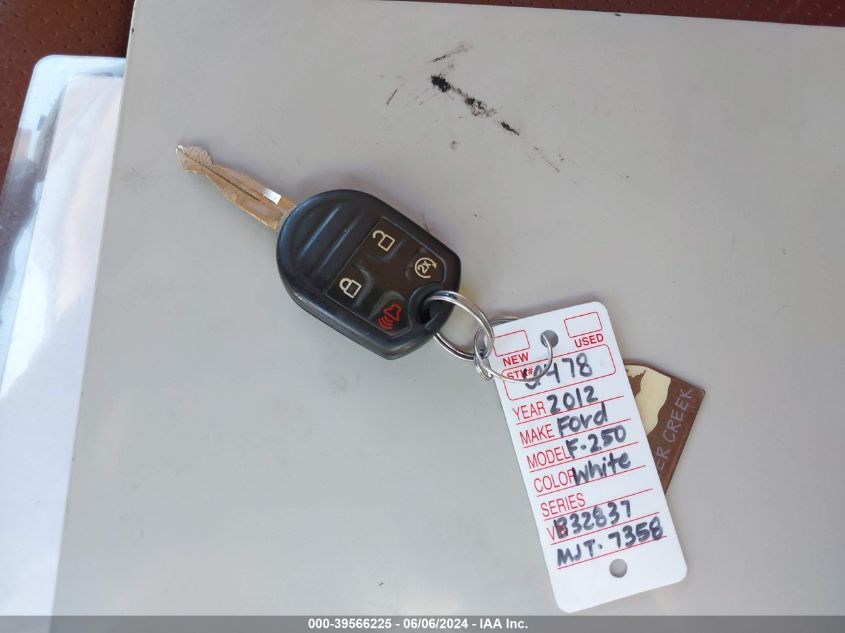 2012 Ford F-250 Lariat VIN: 1FT7W2BT1CEB32837 Lot: 39566225