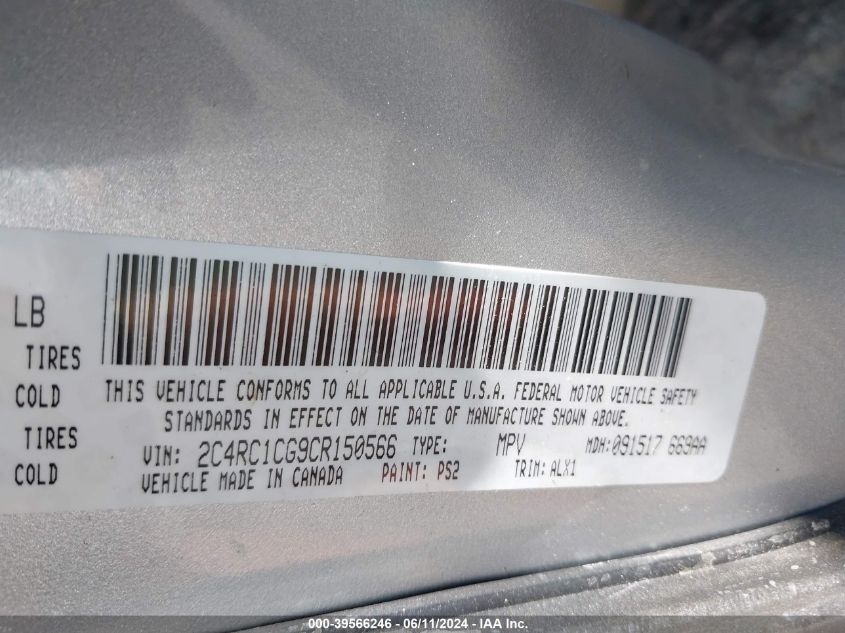 2012 Chrysler Town & Country Touring-L VIN: 2C4RC1CG9CR150566 Lot: 39566246