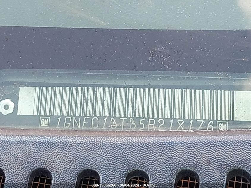 2005 Chevrolet Tahoe Ls VIN: 1GNEC13T35R218176 Lot: 39566260