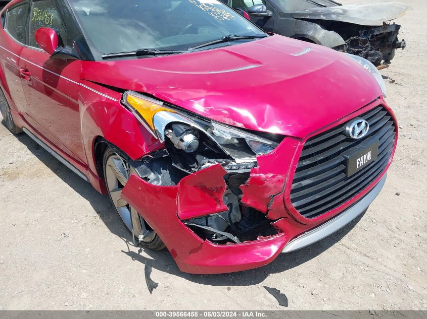 2013 HYUNDAI VELOSTER TURBO W/BLACK - KMHTC6AE8DU118535
