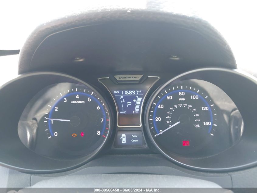 2013 HYUNDAI VELOSTER TURBO W/BLACK - KMHTC6AE8DU118535