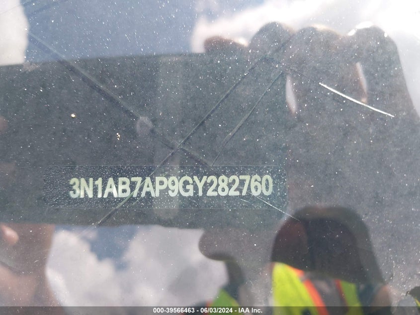 2016 Nissan Sentra Sv VIN: 3N1AB7AP9GY282760 Lot: 39566463