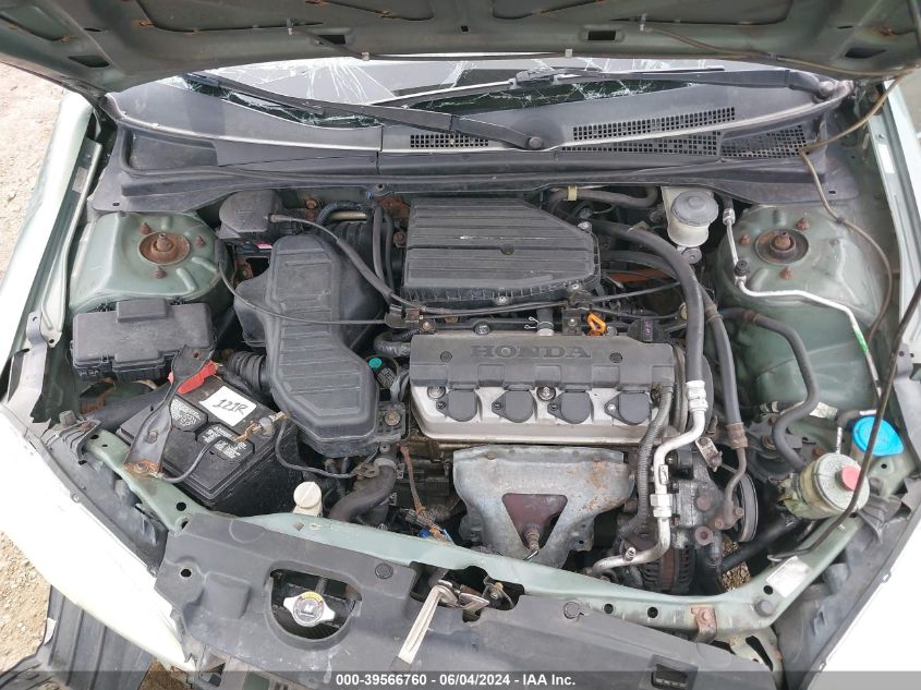 2004 Honda Civic Lx VIN: 2HGES166X4H582936 Lot: 39566760