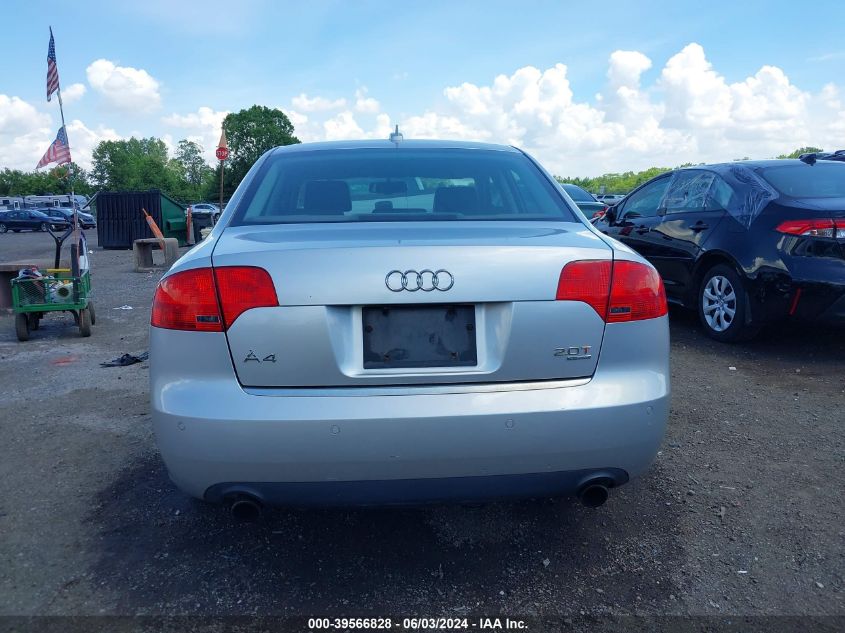 2006 Audi A4 2.0T VIN: WAUDF78E26A227568 Lot: 39566828