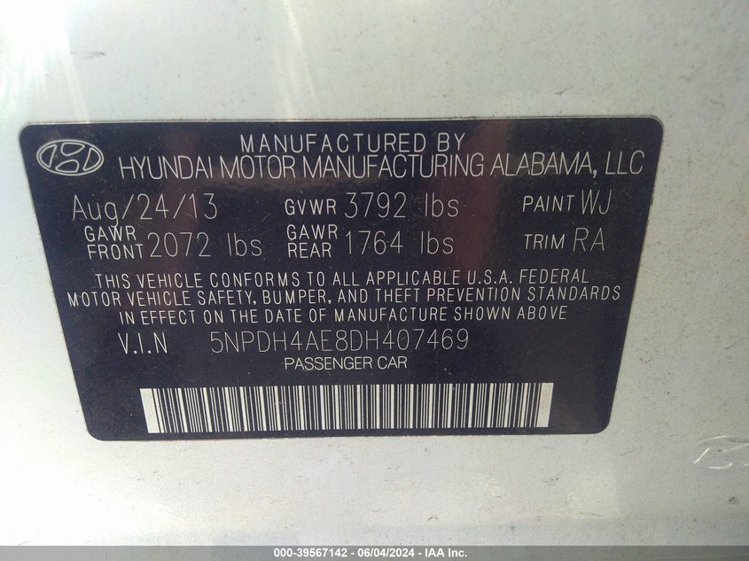 2013 HYUNDAI ELANTRA GLS/LIMITED - 5NPDH4AE8DH407469