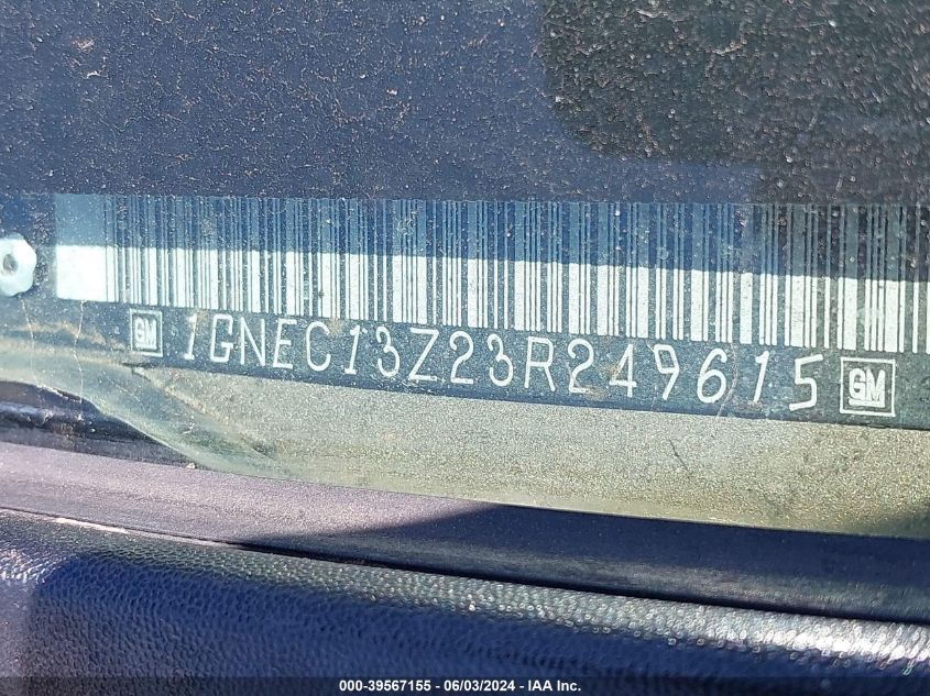 2003 Chevrolet Tahoe Lt VIN: 1GNEC13Z23R249615 Lot: 39567155