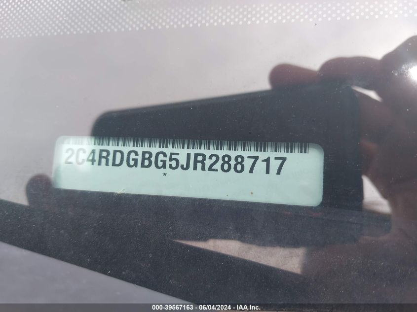 2018 Dodge Grand Caravan Se VIN: 2C4RDGBG5JR288717 Lot: 39567163
