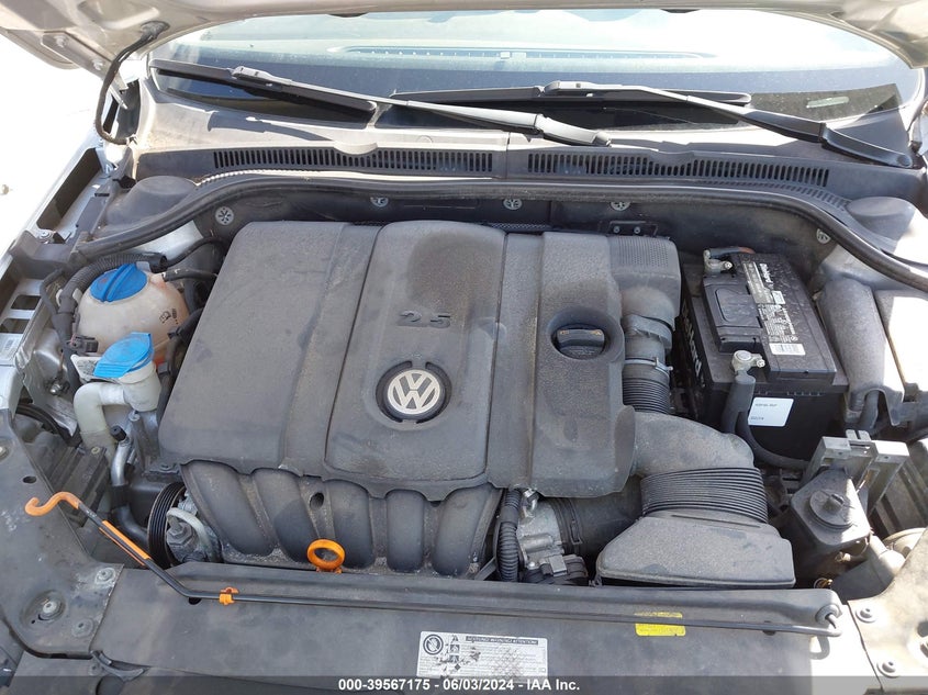 2012 Volkswagen Jetta 2.5L Se VIN: 3VWBP7AJ6CM316974 Lot: 39567175