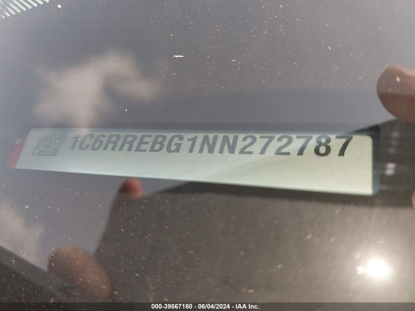 2022 Ram 1500 Big Horn Quad Cab 4X2 6'4 Box VIN: 1C6RREBG1NN272787 Lot: 39567180