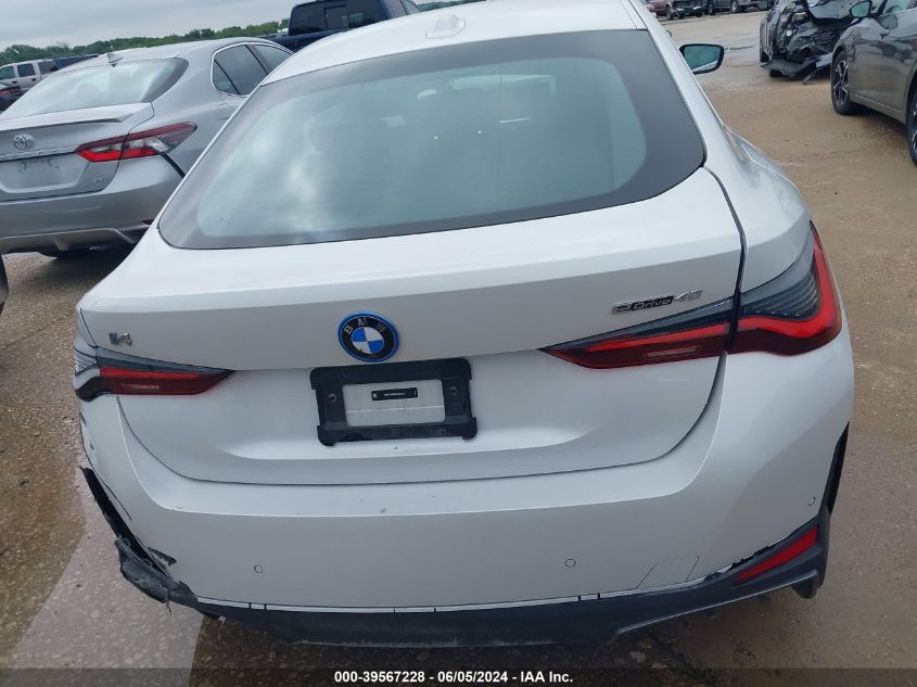 2024 BMW I4 Edrive40 VIN: WBY73AW06RFS03129 Lot: 39567228