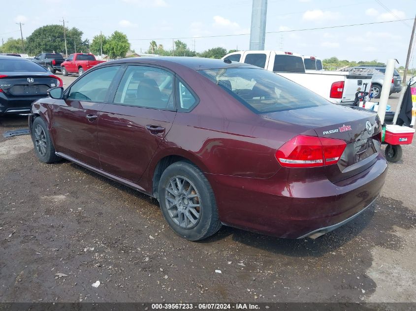 2012 Volkswagen Passat 2.5L S VIN: 1VWAP7A32CC065112 Lot: 39567233