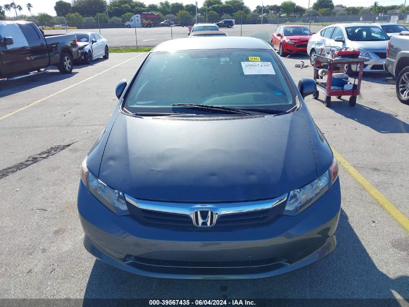 2012 Honda Civic Lx VIN: 19XFB2F52CE061848 Lot: 39567435