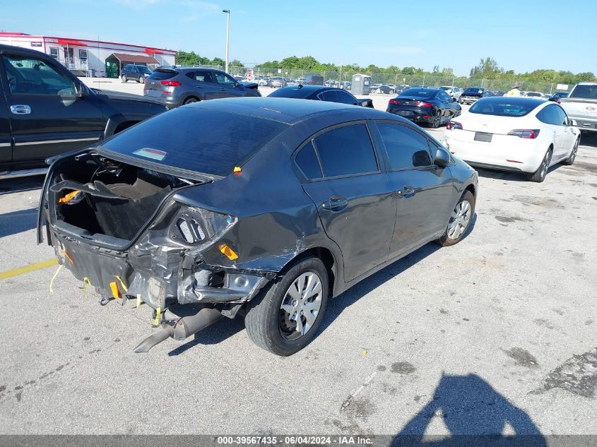 2012 Honda Civic Lx VIN: 19XFB2F52CE061848 Lot: 39567435