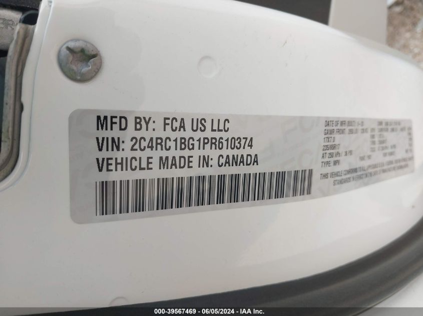 2023 CHRYSLER PACIFICA TOURING L - 2C4RC1BG1PR610374