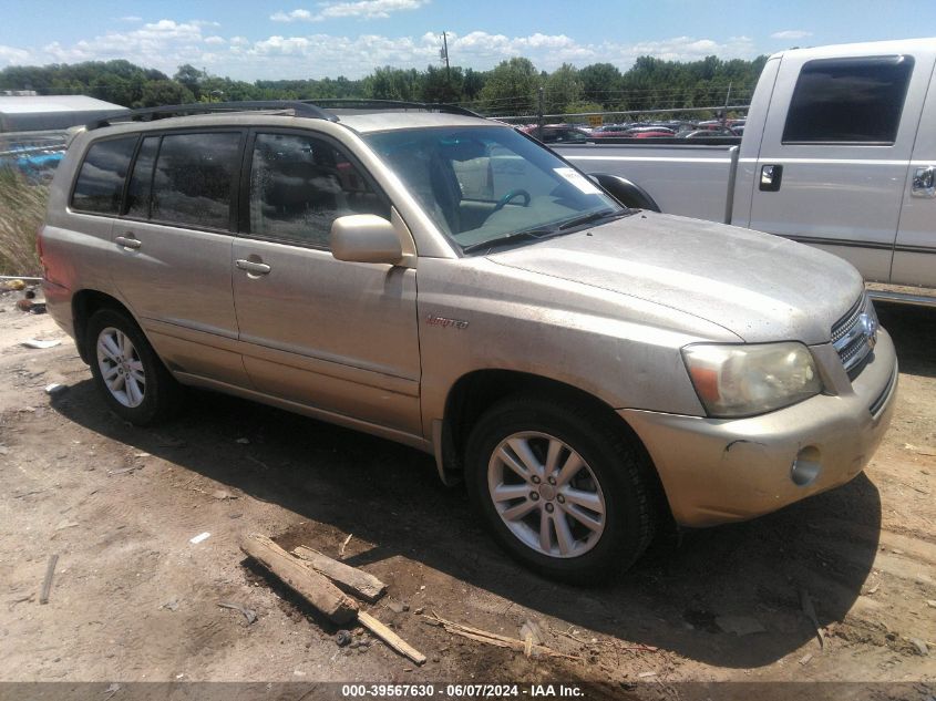 2006 Toyota Highlander Hybrid Limited V6 VIN: JTEDW21A360004745 Lot: 39567630