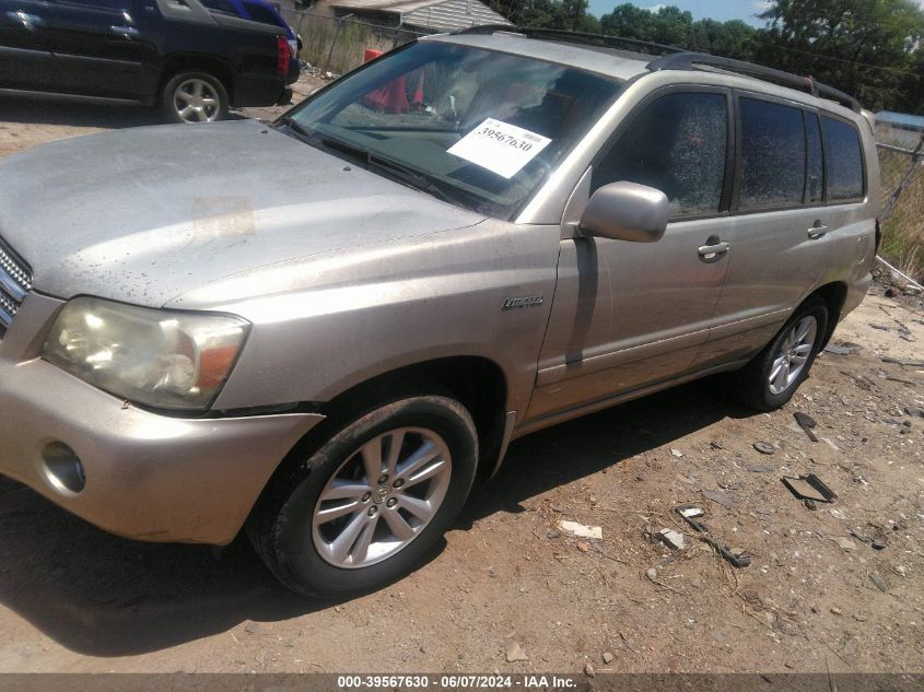 2006 Toyota Highlander Hybrid Limited V6 VIN: JTEDW21A360004745 Lot: 39567630