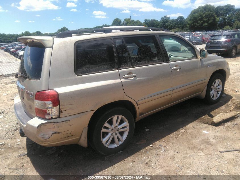 2006 Toyota Highlander Hybrid Limited V6 VIN: JTEDW21A360004745 Lot: 39567630