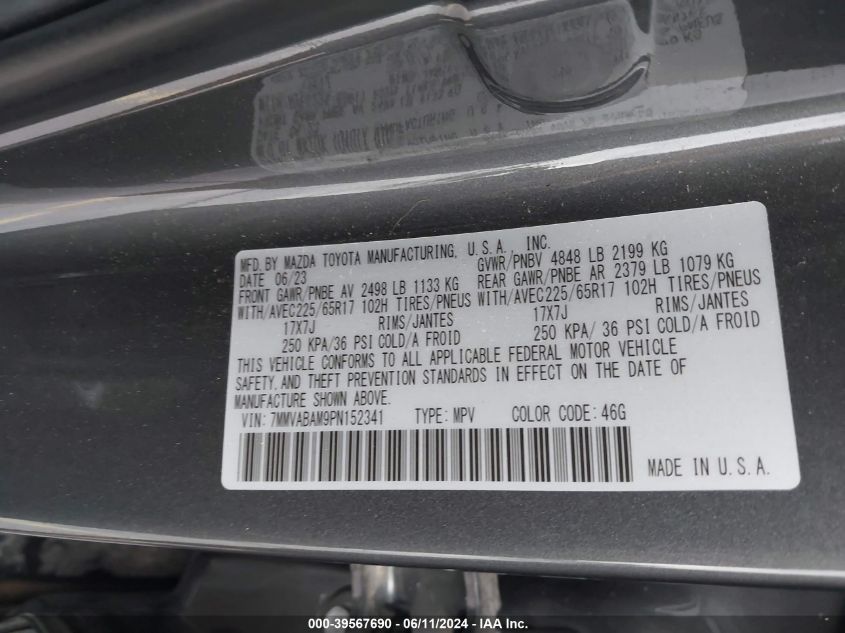 2023 Mazda Cx-50 2.5 S Select VIN: 7MMVABAM9PN152341 Lot: 39567690