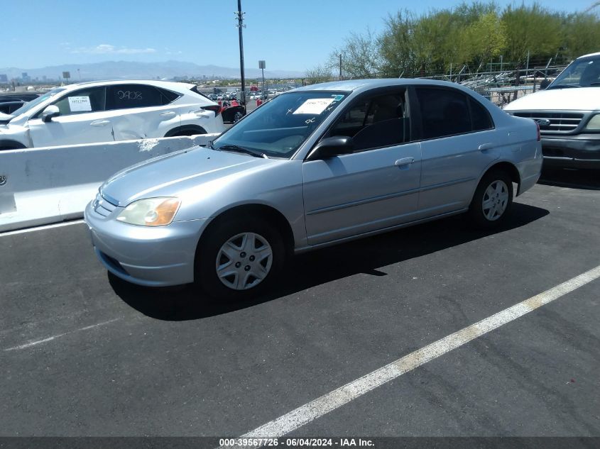 2003 Honda Civic Lx VIN: 2HGES16523H619998 Lot: 39567726