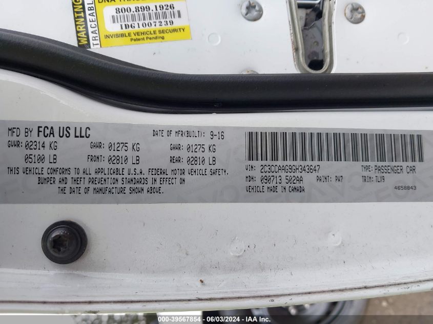 2016 CHRYSLER 300 ANNIVERSARY EDITION - 2C3CCAAG9GH343647