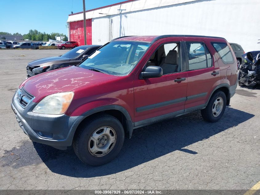 2002 Honda Cr-V Lx VIN: JHLRD68422C020180 Lot: 39567929