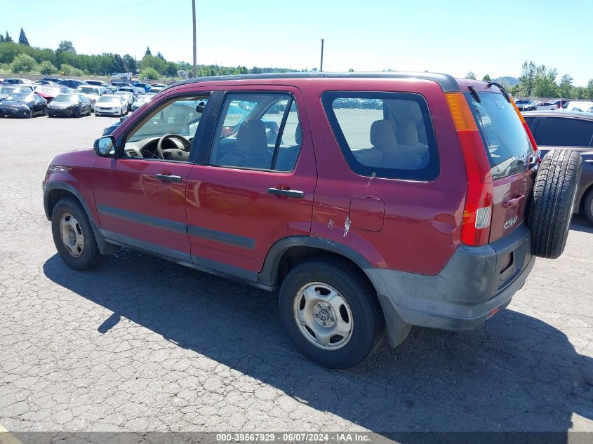 2002 Honda Cr-V Lx VIN: JHLRD68422C020180 Lot: 39567929