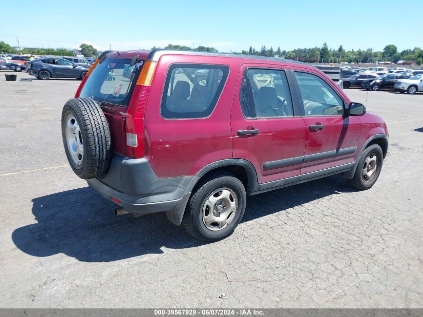 2002 Honda Cr-V Lx VIN: JHLRD68422C020180 Lot: 39567929