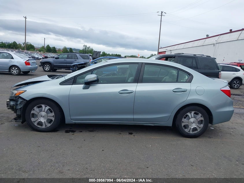 2012 Honda Civic Hybrid VIN: JHMFB4F24CS001826 Lot: 39567994