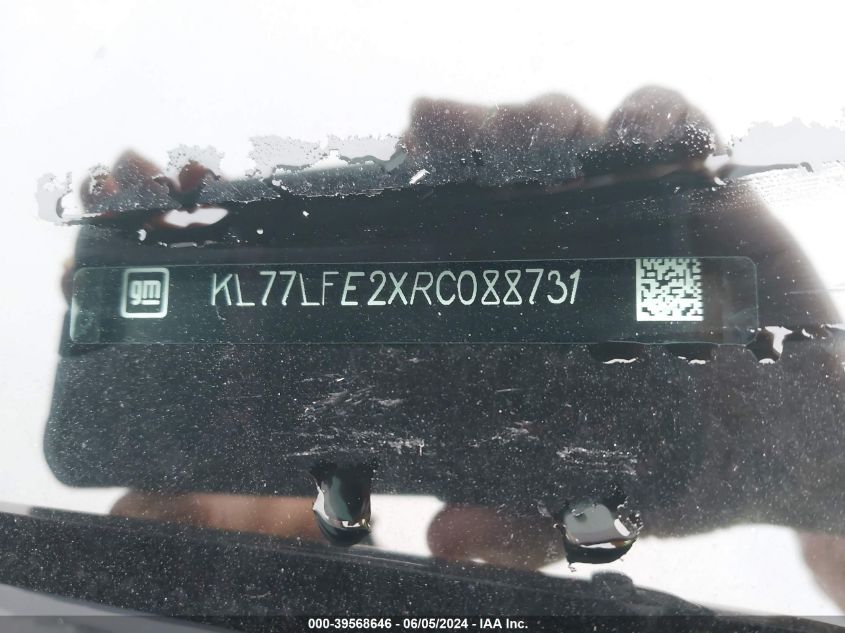 2024 Chevrolet Trax Fwd Sp VIN: KL77LFE2XRC088731 Lot: 39568646