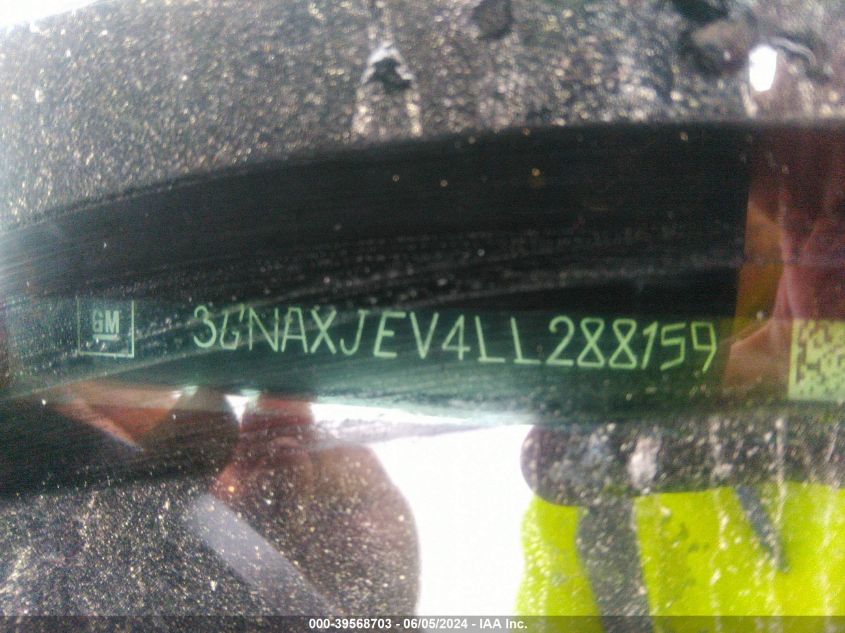2020 Chevrolet Equinox Fwd 2Fl VIN: 3GNAXJEV4LL288159 Lot: 39568703