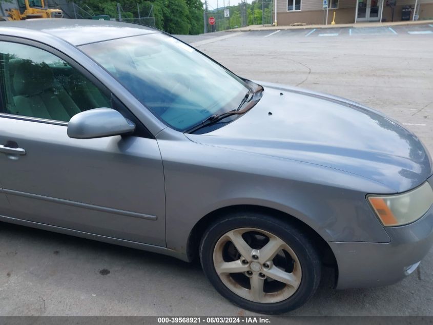 2007 Hyundai Sonata Limited/Se V6 VIN: 5NPEU46F87H186591 Lot: 39568921