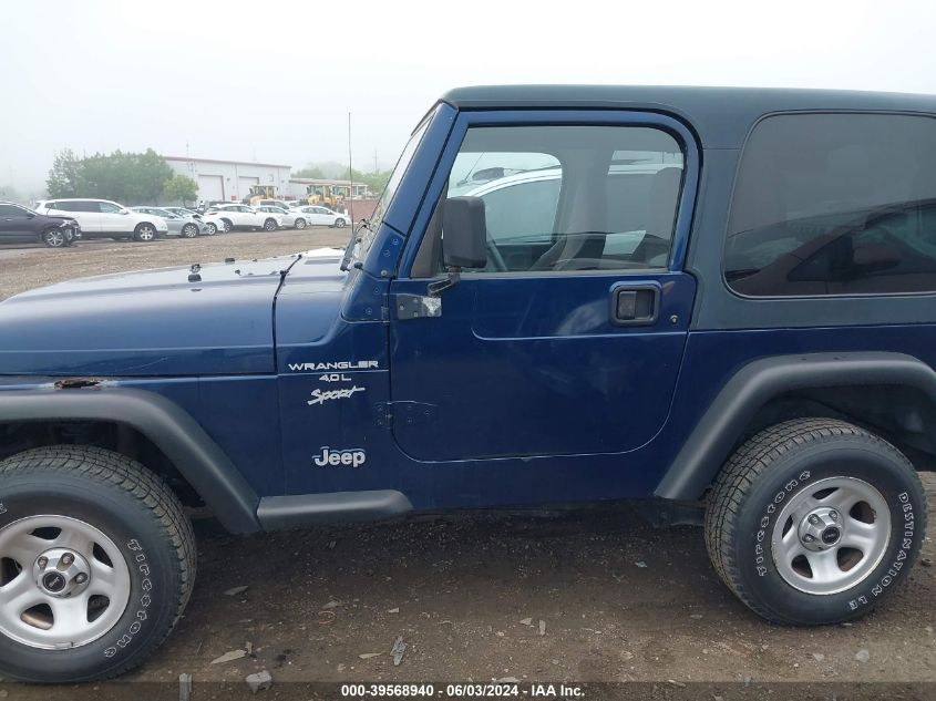 2000 Jeep Wrangler Sport VIN: 1J4FA49S6YP779100 Lot: 39568940