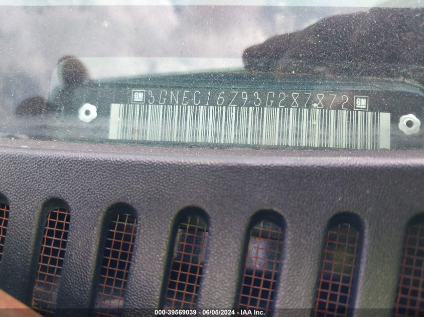 2003 Chevrolet Suburban 1500 Ls VIN: 3GNEC16Z93G287872 Lot: 39569039