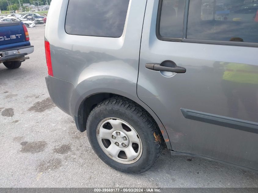 2010 Honda Pilot Lx VIN: 5FNYF3H22AB012095 Lot: 39569177