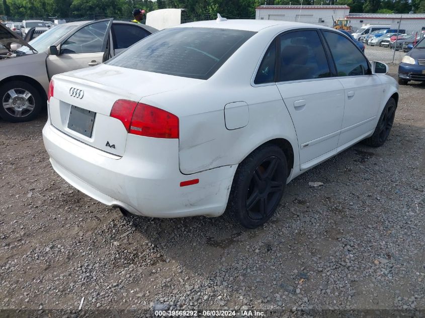 2008 Audi A4 2.0T VIN: WAUDF78E28A075813 Lot: 39569292