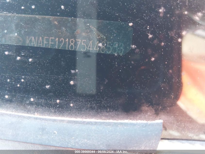 2007 Kia Spectra Ex VIN: KNAFE121875448553 Lot: 39569344