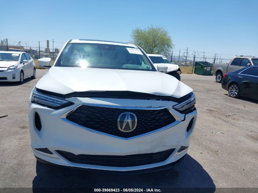 2022 Acura Mdx Standard VIN: 5J8YE1H30NL013654 Lot: 39569423