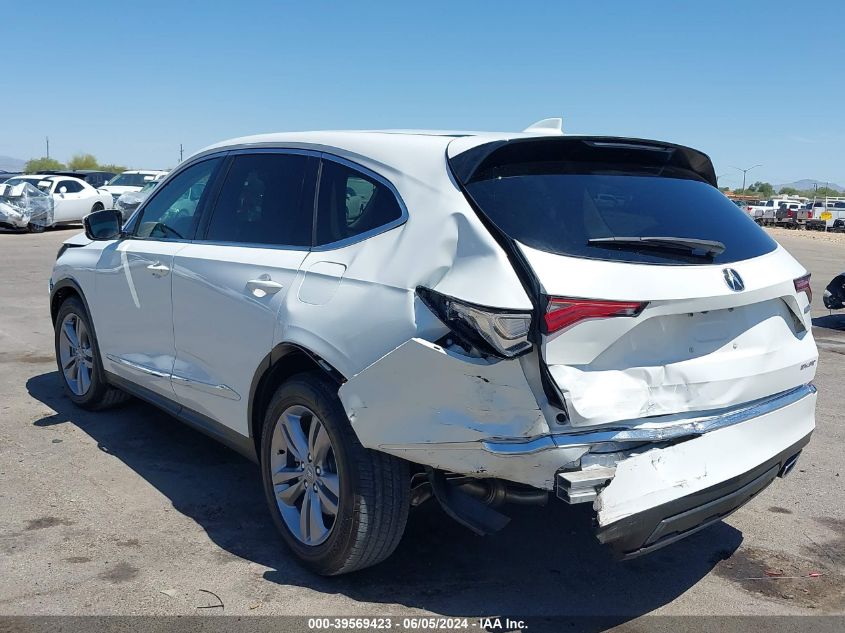 2022 Acura Mdx Standard VIN: 5J8YE1H30NL013654 Lot: 39569423