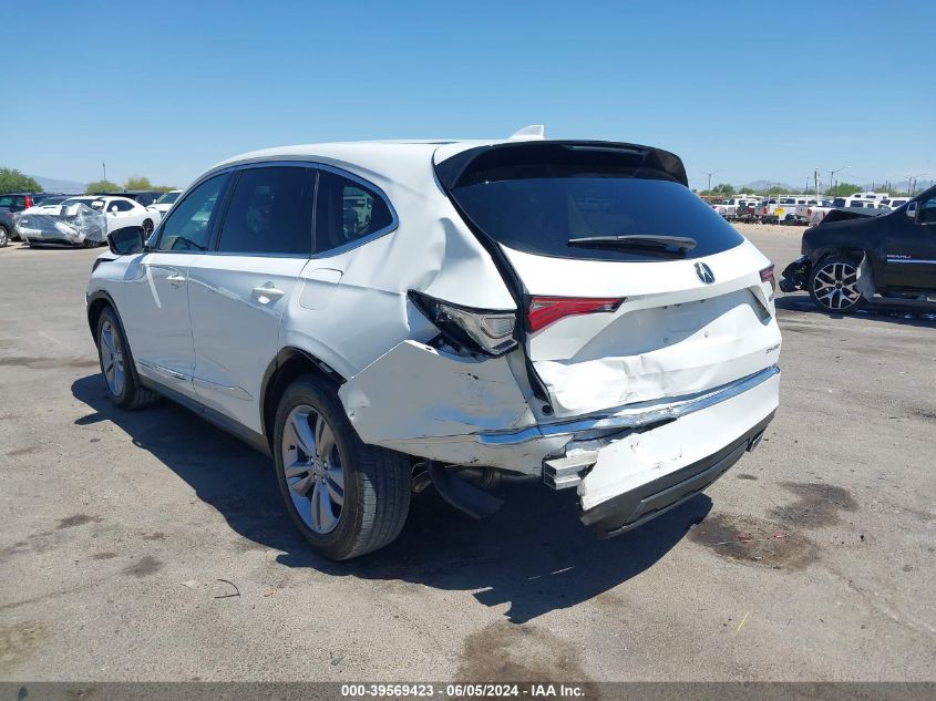 2022 Acura Mdx Standard VIN: 5J8YE1H30NL013654 Lot: 39569423