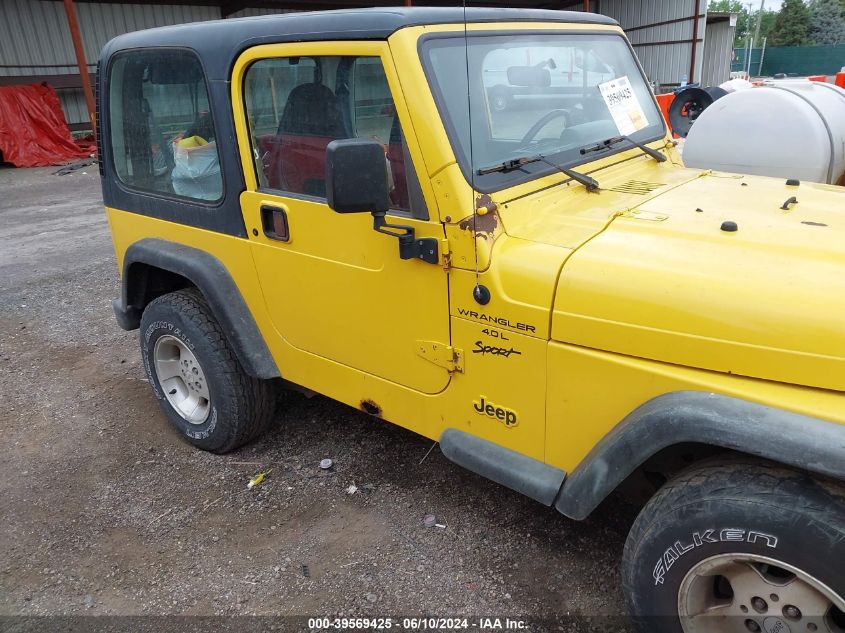 2000 Jeep Wrangler Sport VIN: 1J4FA49S4YP757175 Lot: 39569425