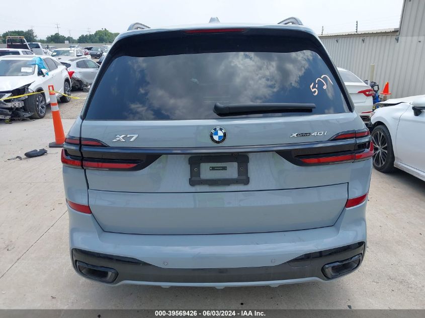 2024 BMW X7 xDrive40I VIN: 5UX23EM01R9U12815 Lot: 39569426