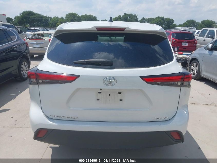 2022 Toyota Highlander Le VIN: 5TDBZRBH6NS590487 Lot: 39569513