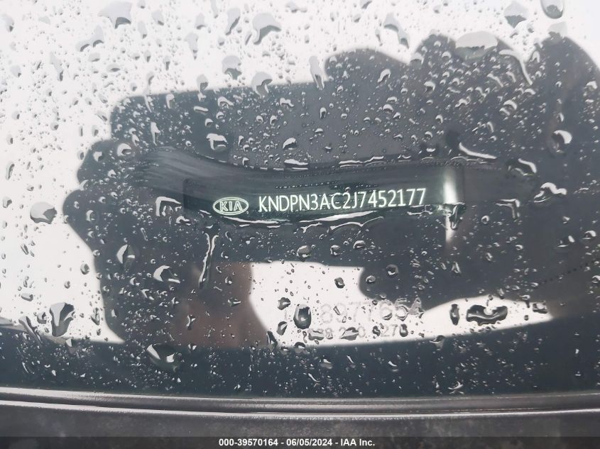2018 Kia Sportage Ex VIN: KNDPN3AC2J7452177 Lot: 39570164