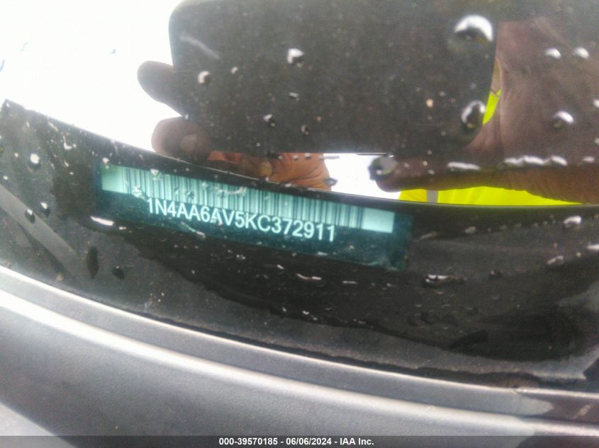 2019 Nissan Maxima 3.5 Sl VIN: 1N4AA6AV5KC372911 Lot: 39570185