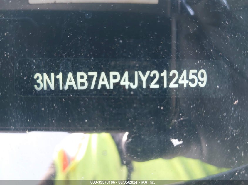 2018 Nissan Sentra S VIN: 3N1AB7AP4JY212459 Lot: 39570186