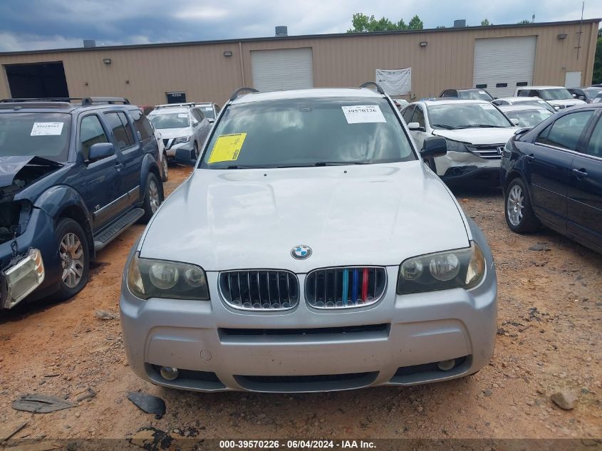 2006 BMW X3 3.0I VIN: WBXPA934X6WD32862 Lot: 39570226