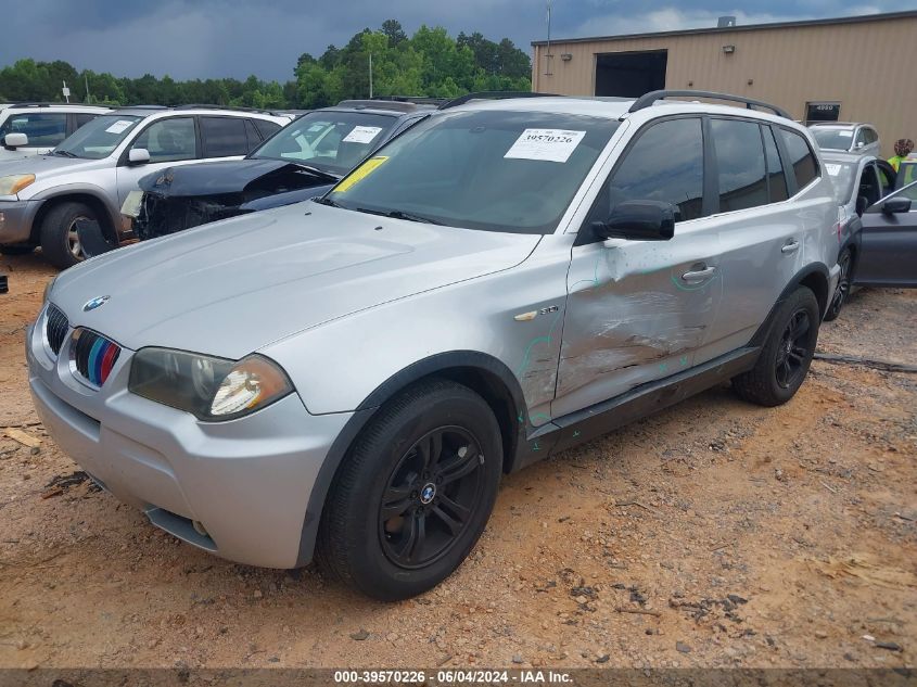 2006 BMW X3 3.0I VIN: WBXPA934X6WD32862 Lot: 39570226