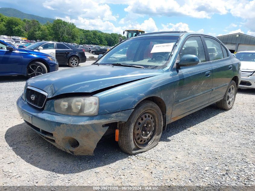 2002 Hyundai Elantra Gls VIN: KMHDN45D62U397596 Lot: 39570305